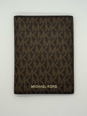 Michael Kors Signature Logo Bifold Wallet Brown MK Monogram Card Holder